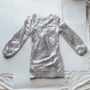 Silver sequence party dress